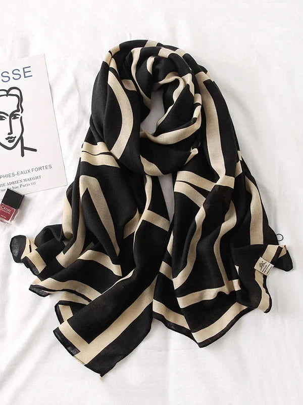 Printed Silk Scarf for Women, Stylish Sun Protection