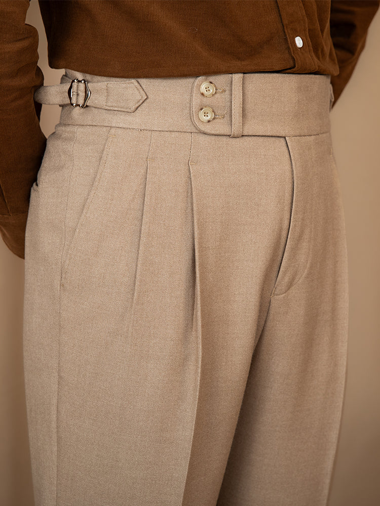 Men’s Double Pleated Straight Fit Trousers