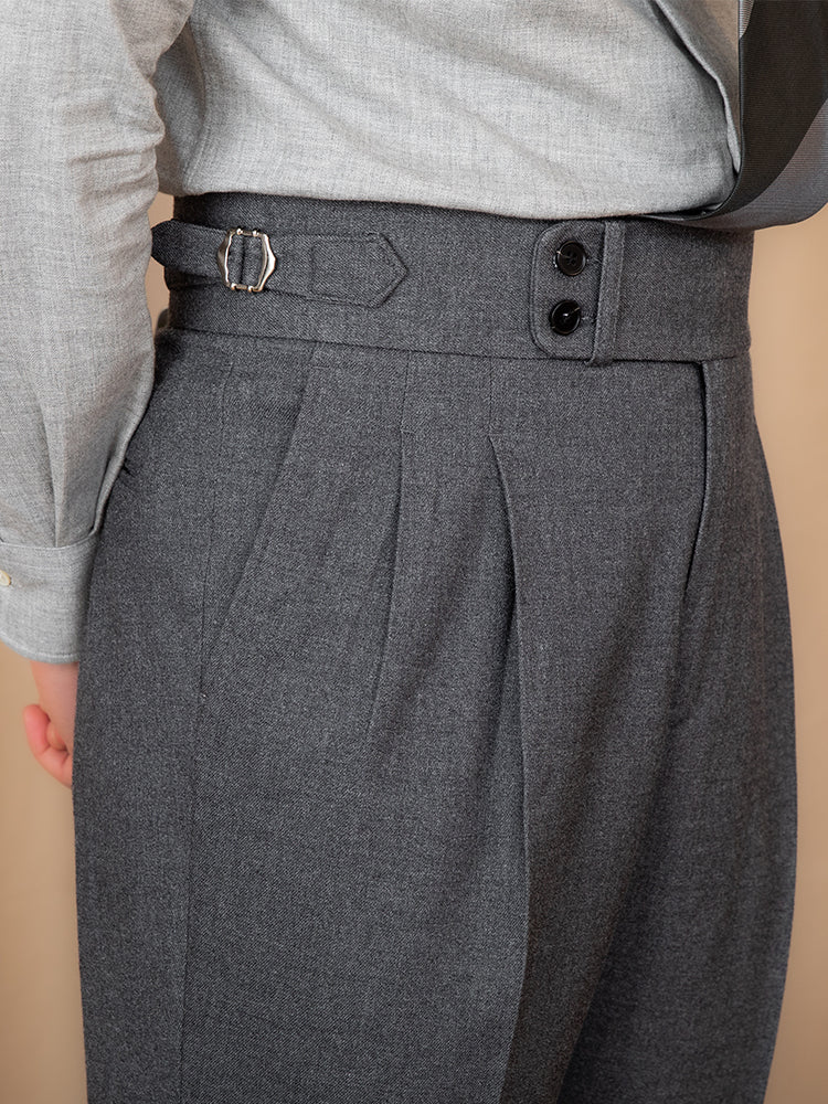Men’s Double Pleated Straight Fit Trousers