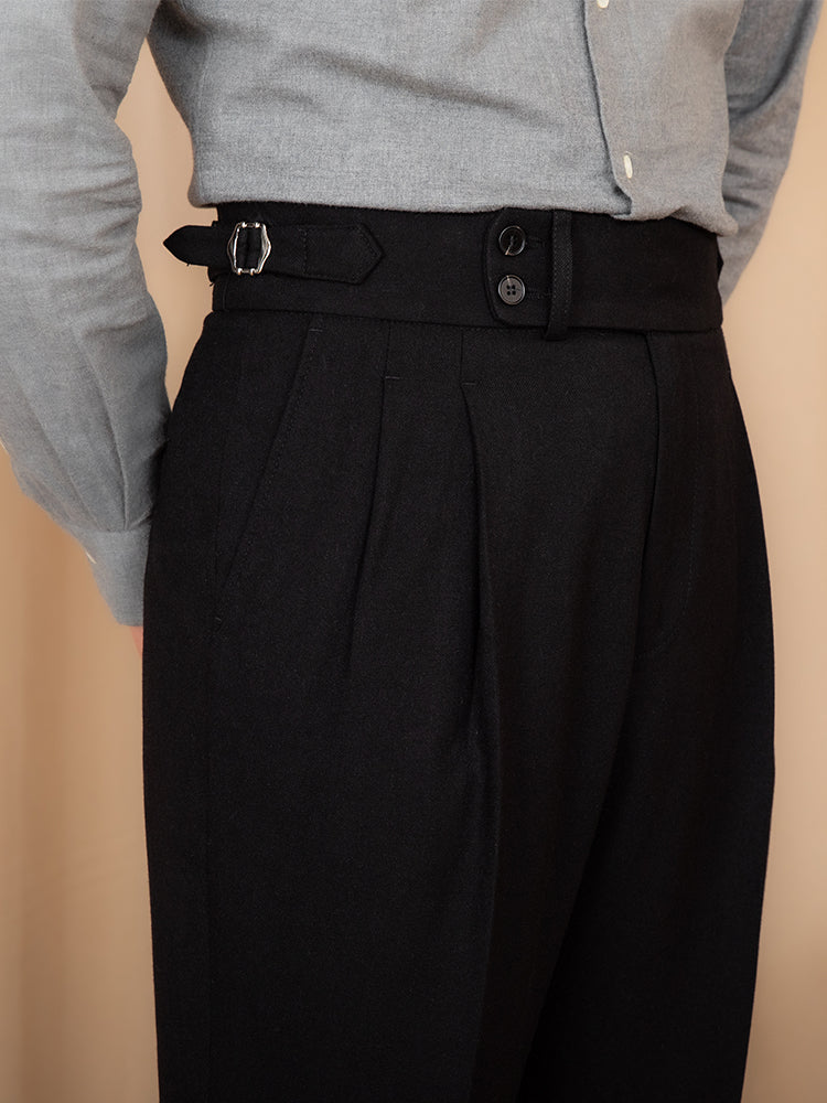Men’s Double Pleated Straight Fit Trousers