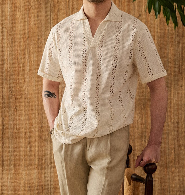 Men’s Cotton Knit Short Sleeve Polo Shirt