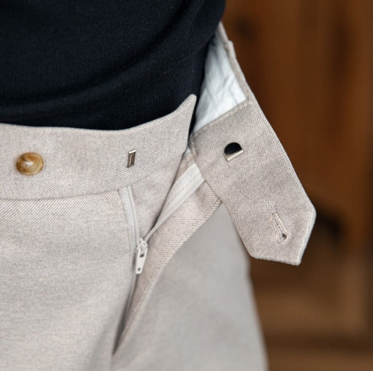 Men's Wool Felt Straight-Fit Trousers