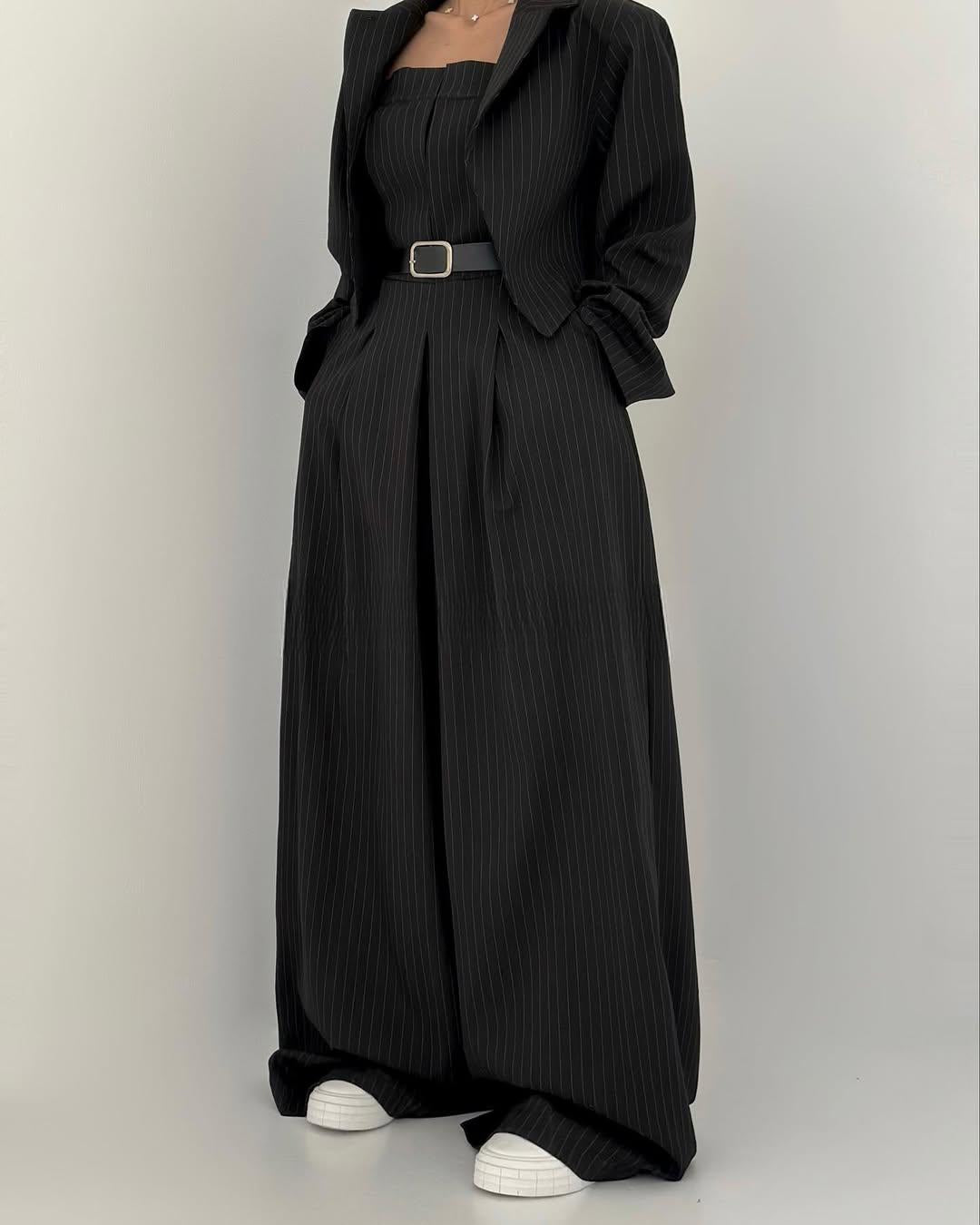 Women’s Strapless Blazer-Style Jumpsuit