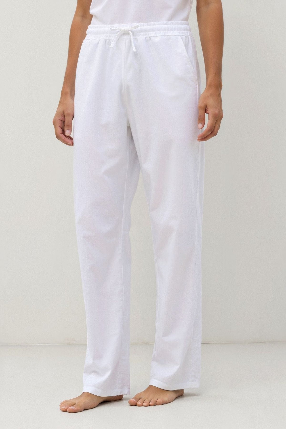 Men's Cotton & Linen Blend Drawstring Pants