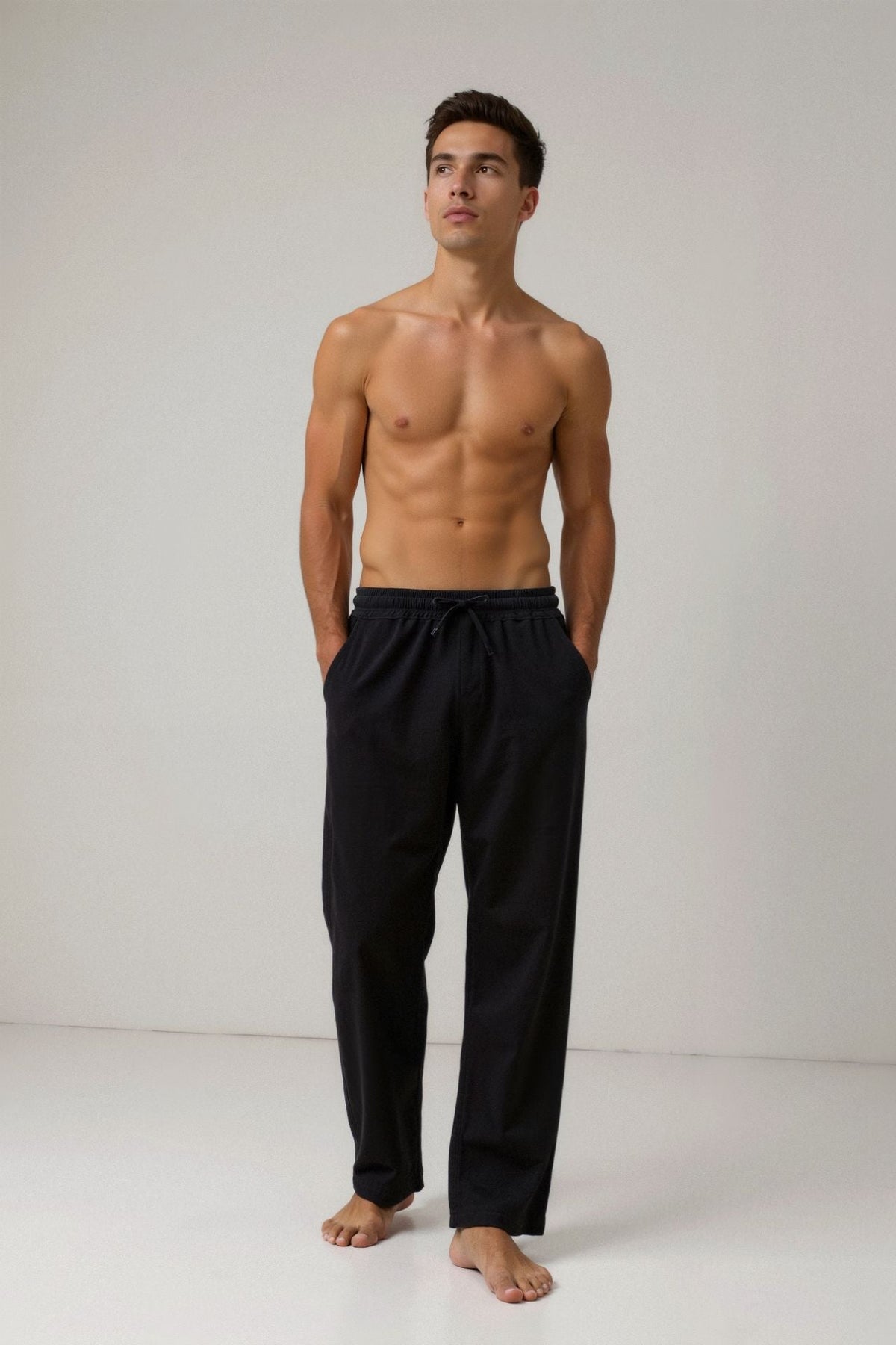 Men's Cotton & Linen Blend Drawstring Pants