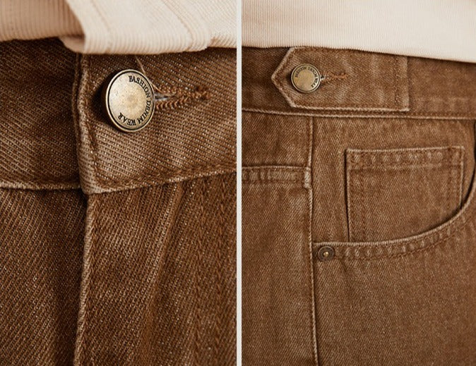 Men's Cotton Denim Trousers with Pleats