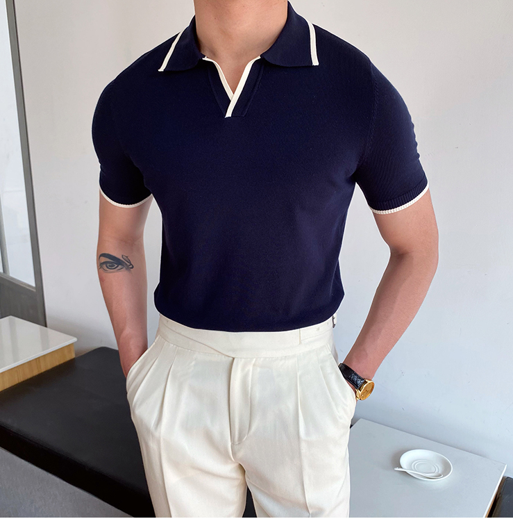 Men’s Contrast Piping Polo Shirt
