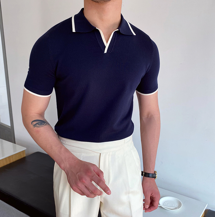 Men’s Contrast Piping Polo Shirt