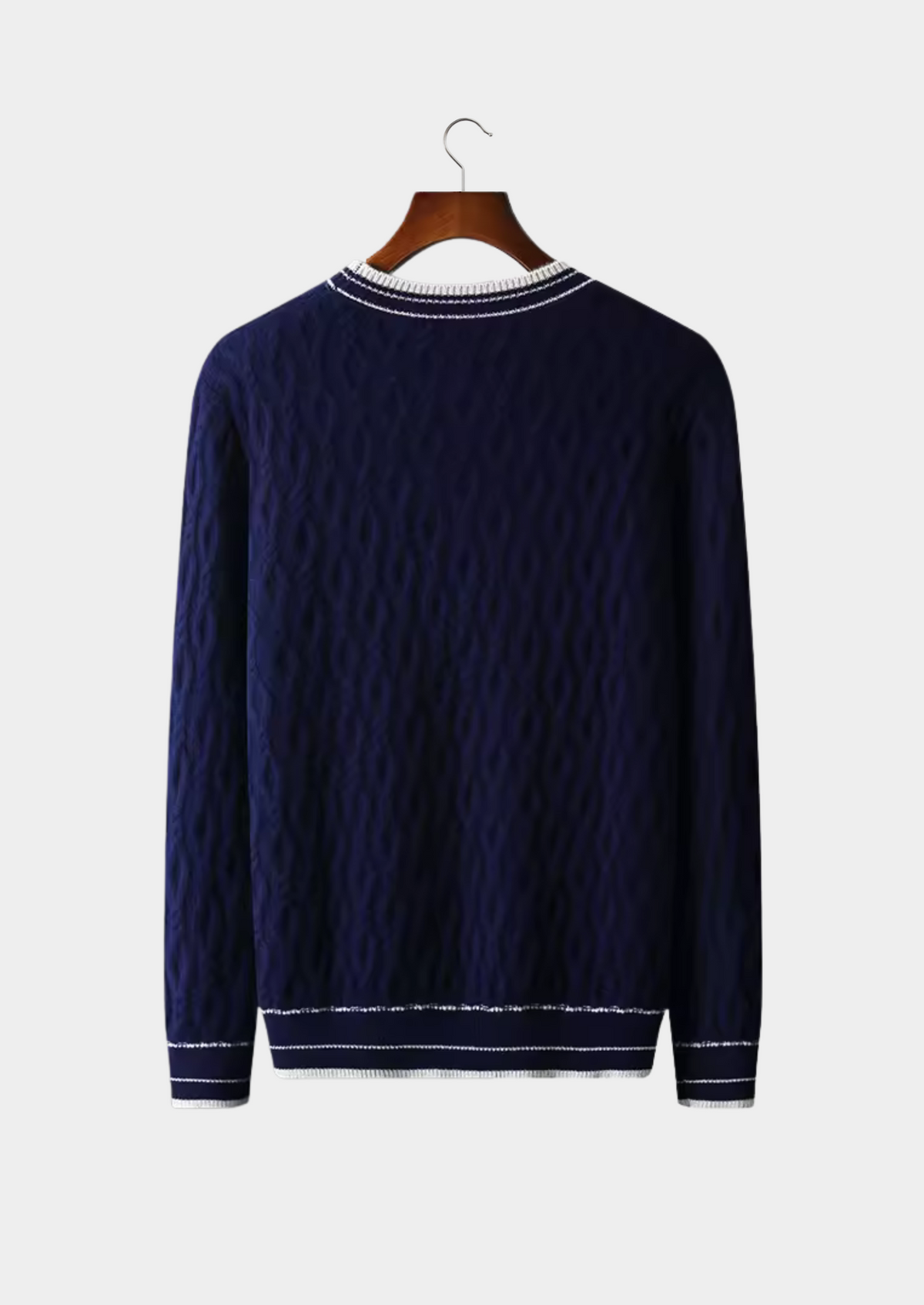 mens Wool Jacquard Crewneck