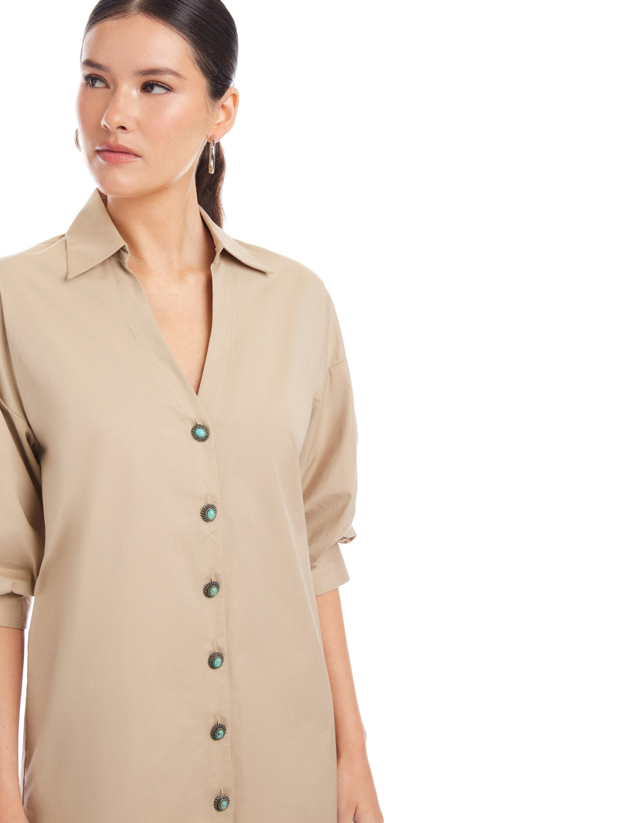 Women's Lantern Sleeve Shirt Dress