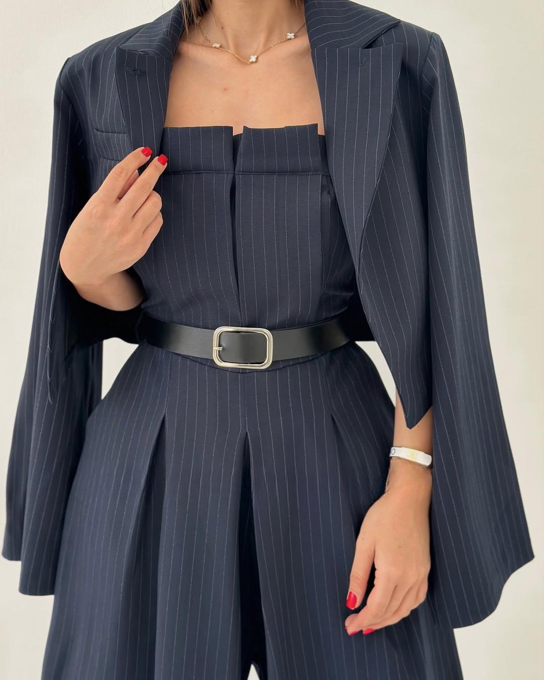 Women’s Strapless Blazer-Style Jumpsuit