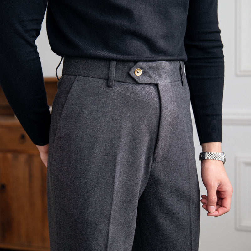 Men's Wool Felt Straight-Fit Trousers