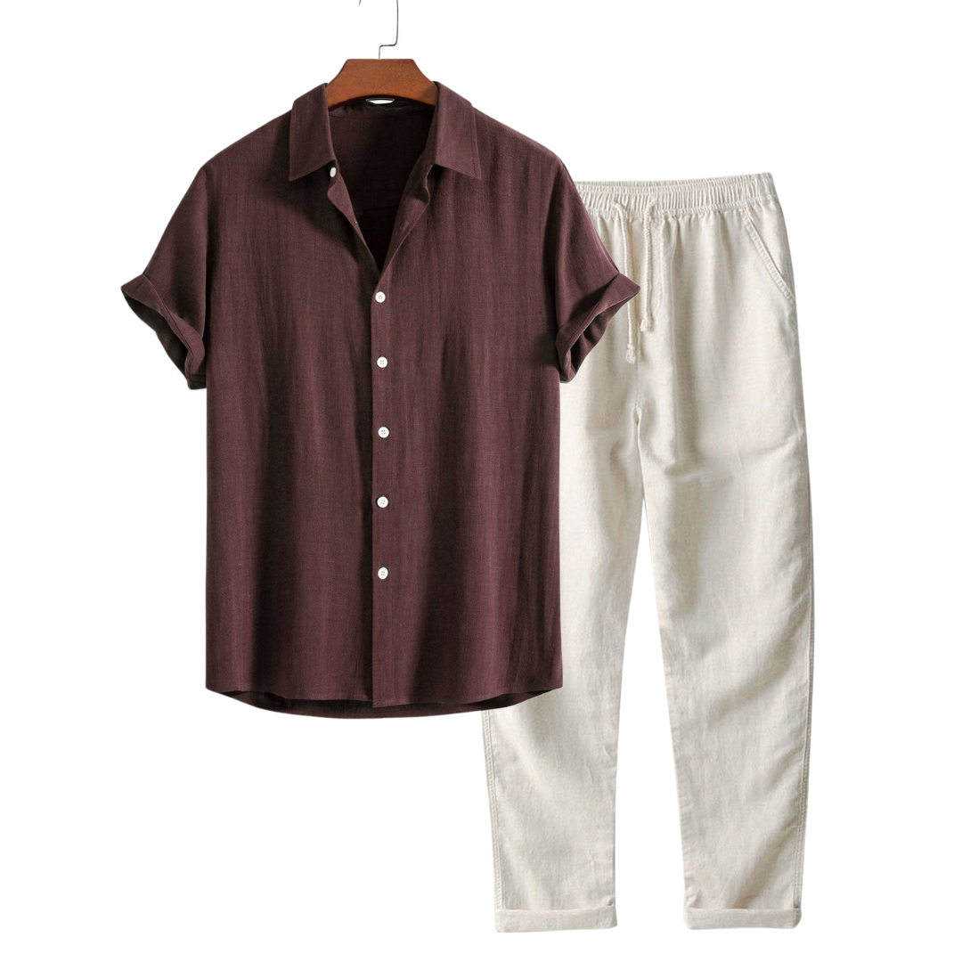 Men’s Short Sleeve Shirt and Shorts Set