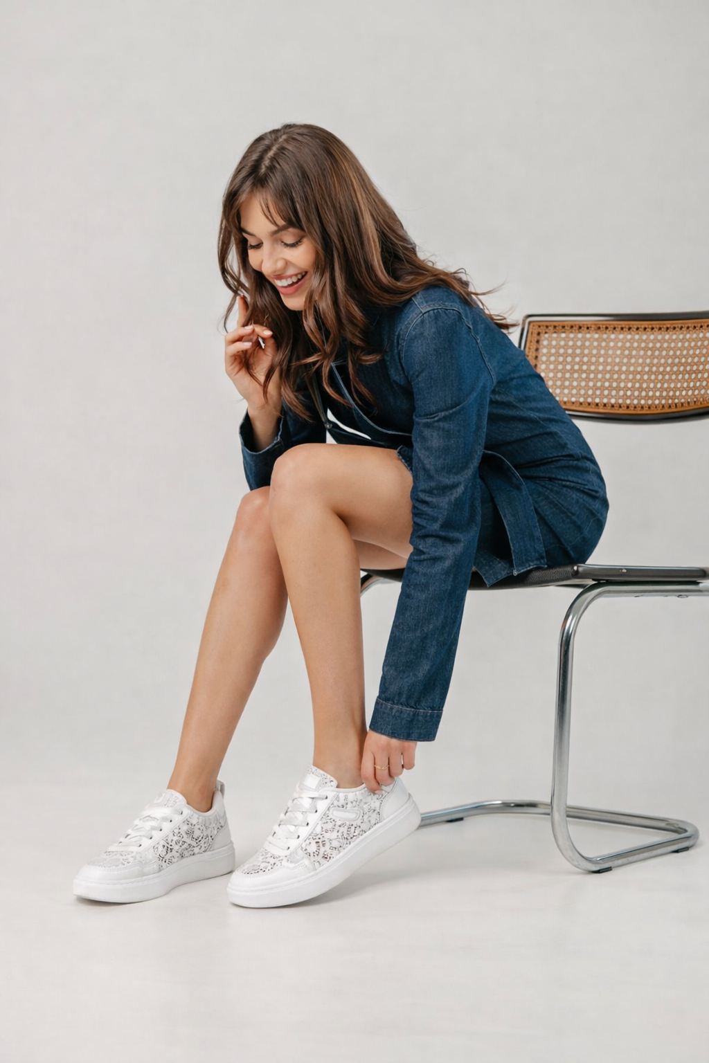Women’s Floral Lace-Up Sneakers