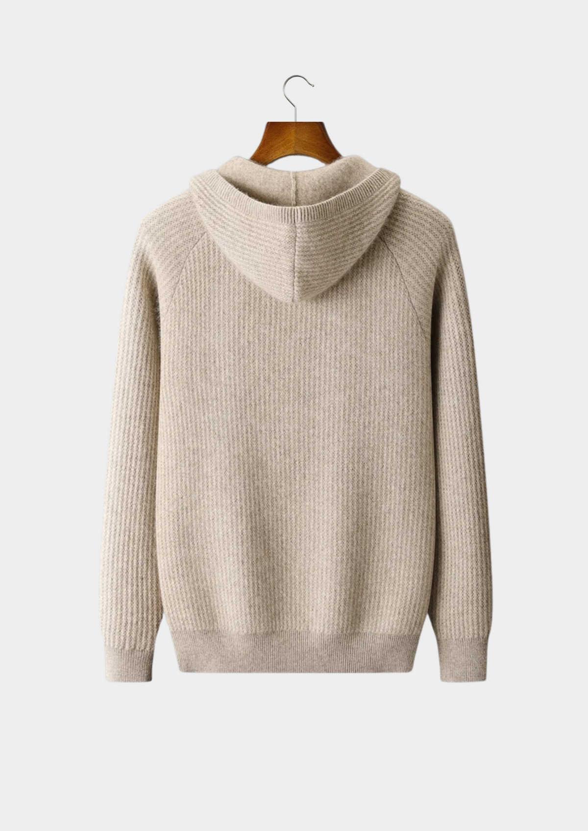 BELMONT WOOL RIBBED ZIPPER HOODIE