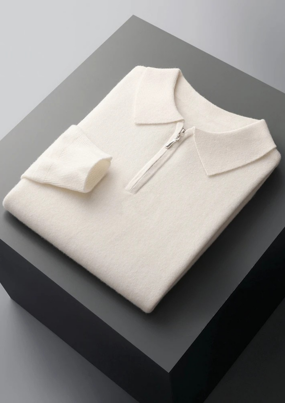 Men’s Wool Half-Zip Polo Shirt