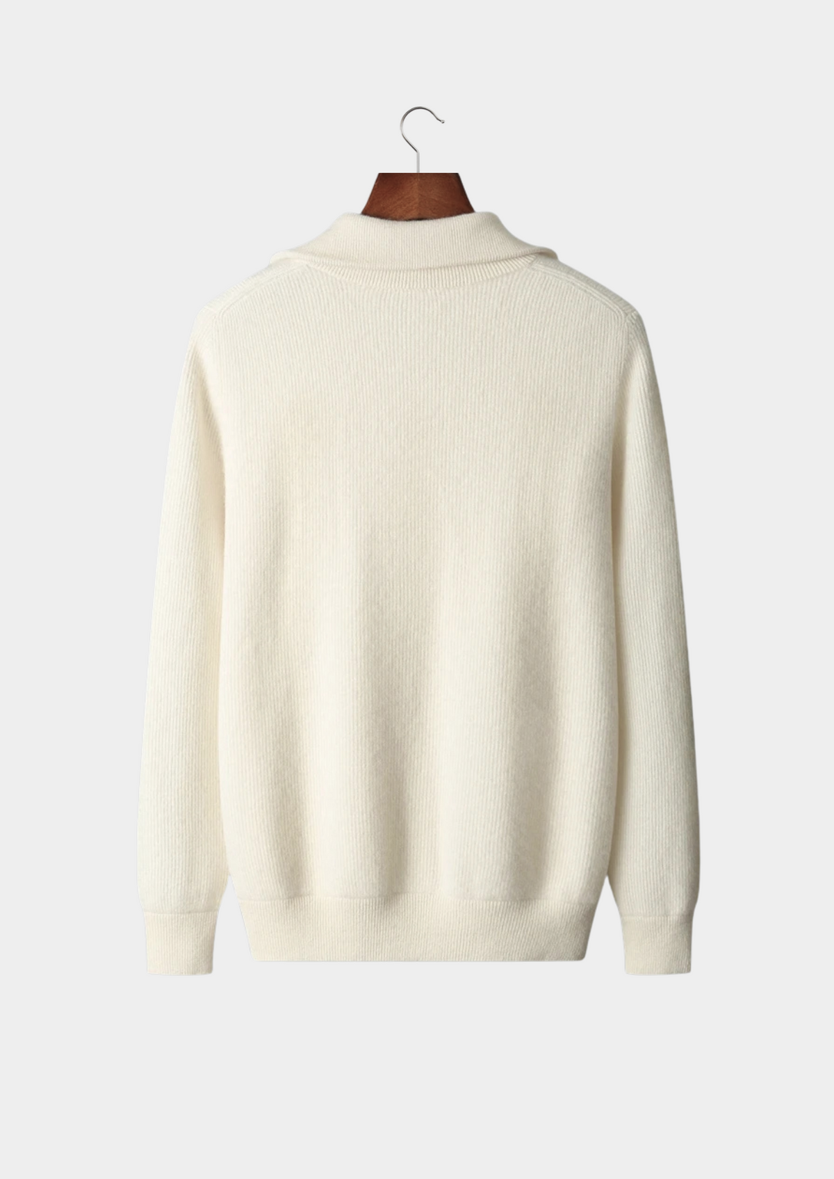 BELMONT WOOL RIBBED ZIPPER CARDIGAN