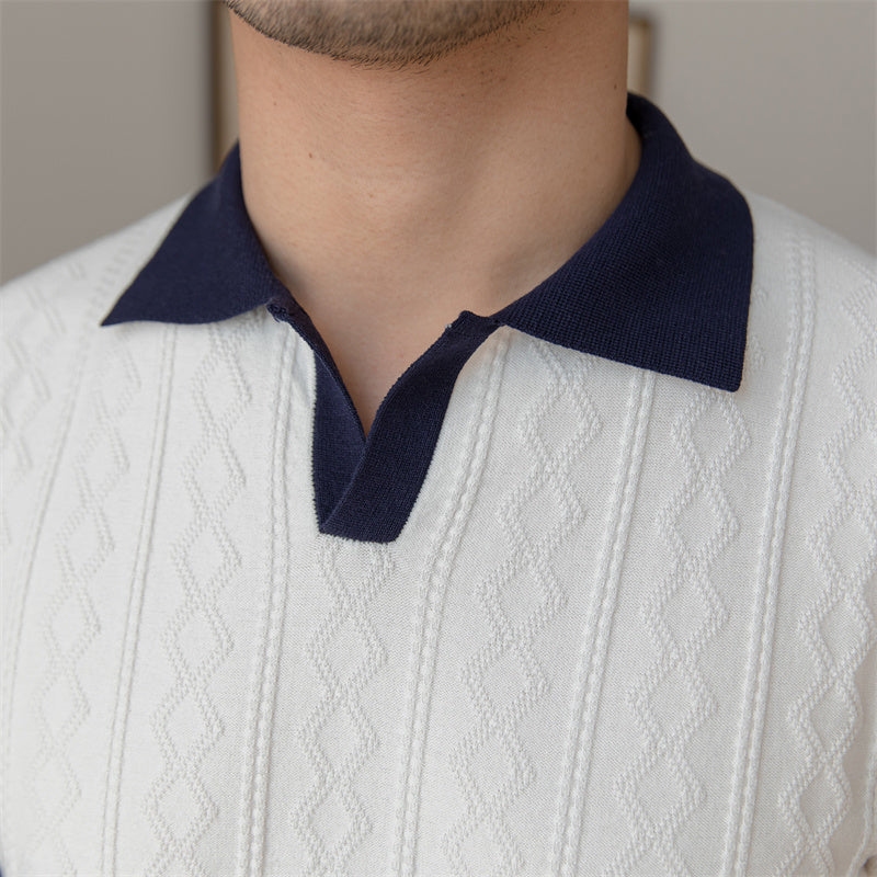 Men's Buttonless Knitted Polo