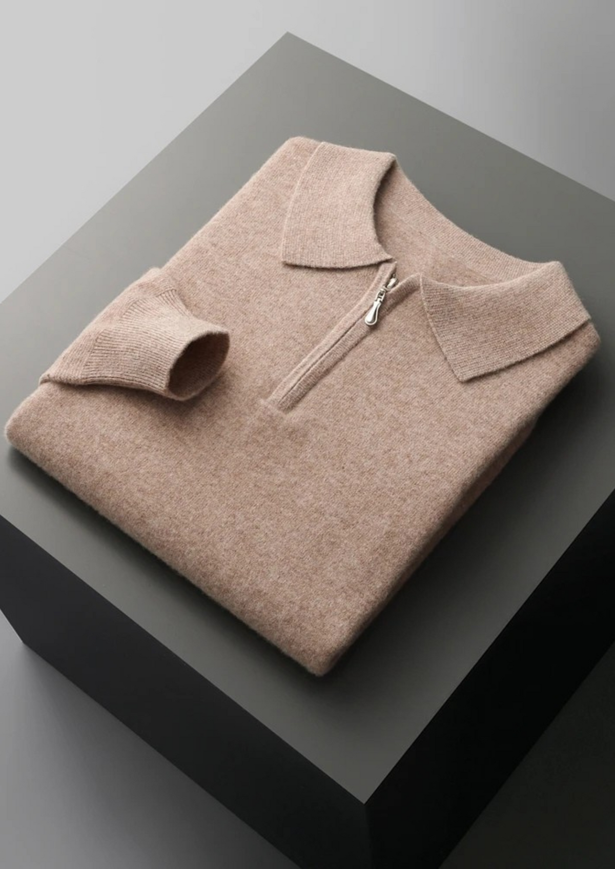 Men’s Wool Half-Zip Polo Shirt