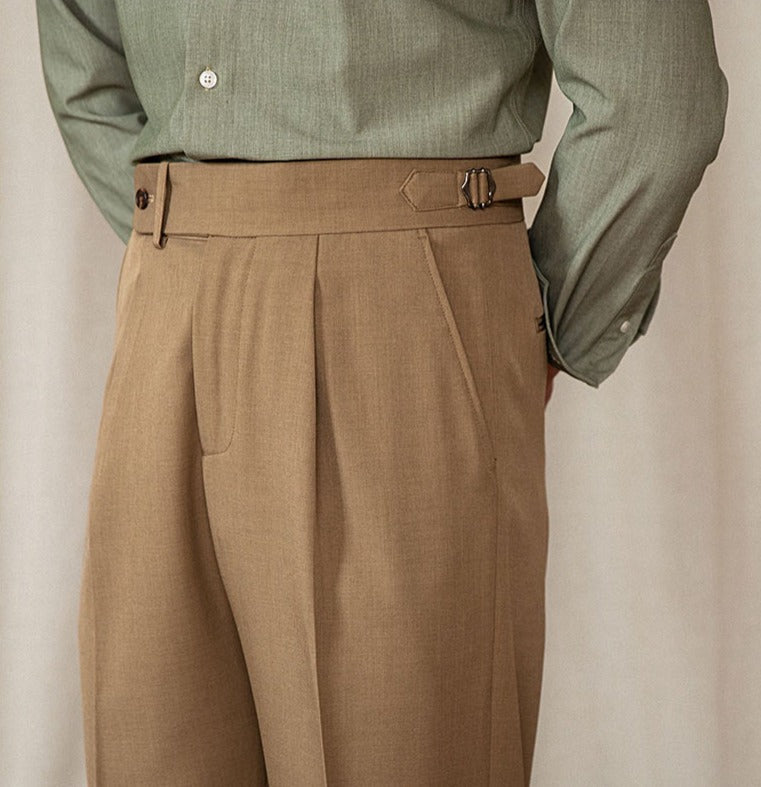 Men’s Straight Fit Pleated Trousers