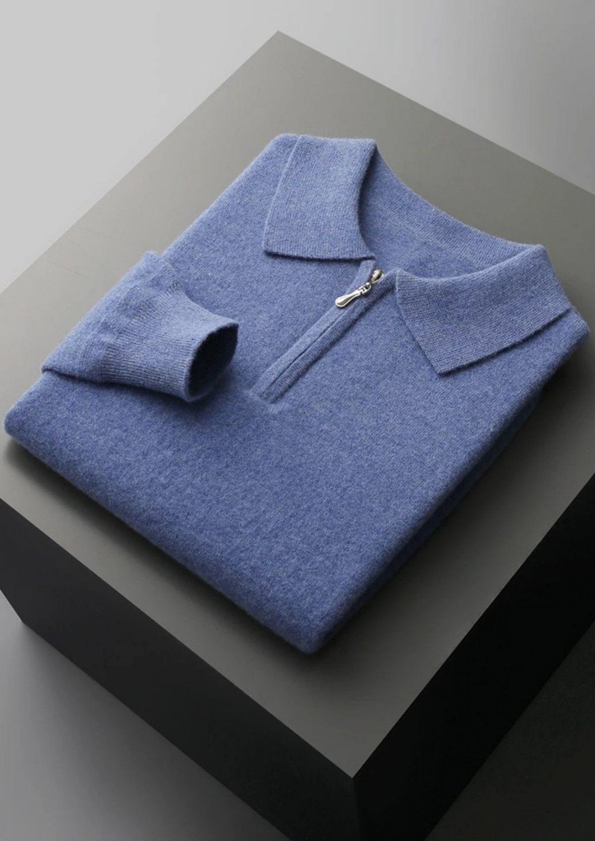 Men’s Wool Half-Zip Polo Shirt