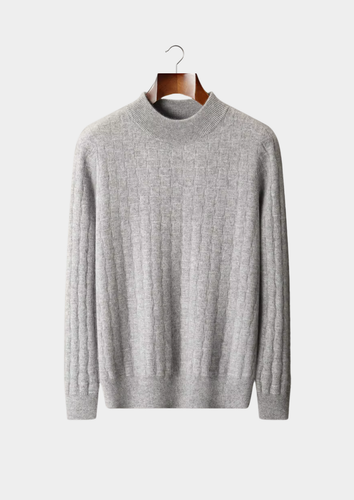 Men’s Wool Textured Mock Neck Sweater