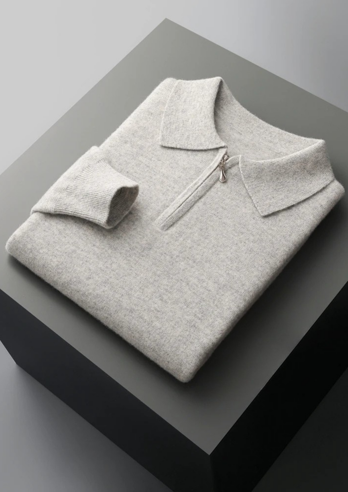 Men’s Wool Half-Zip Polo Shirt