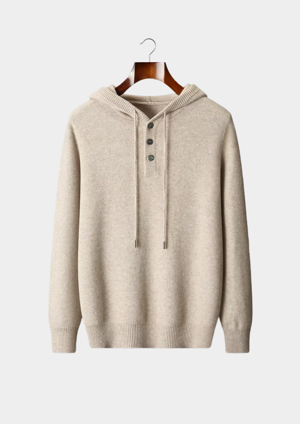 Men’s Wool Button-Up Hooded Sweater