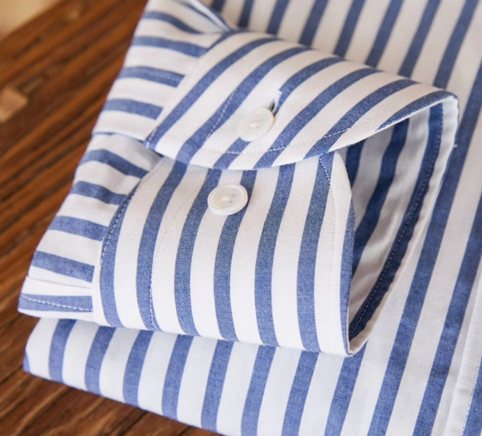 Men's Corsica Cotton Striped Long Sleeve Shirt