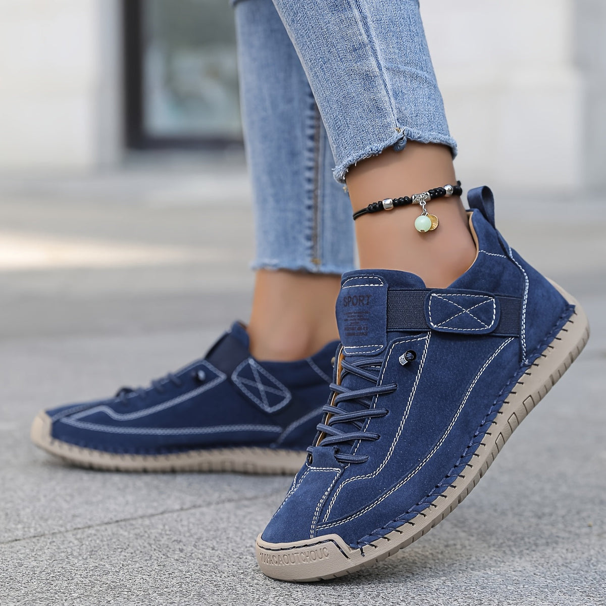 Women’s Orthopedic Sneakers, Lightweight Genuine Leather Shoes with Cushioned Sole