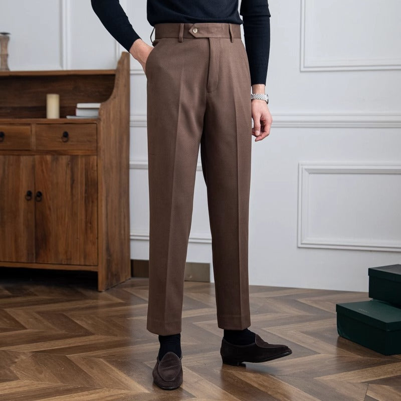 Men's Wool Felt Straight-Fit Trousers