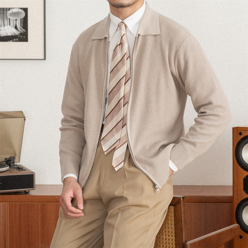 Men’s Textured Wool Blend Cardigan