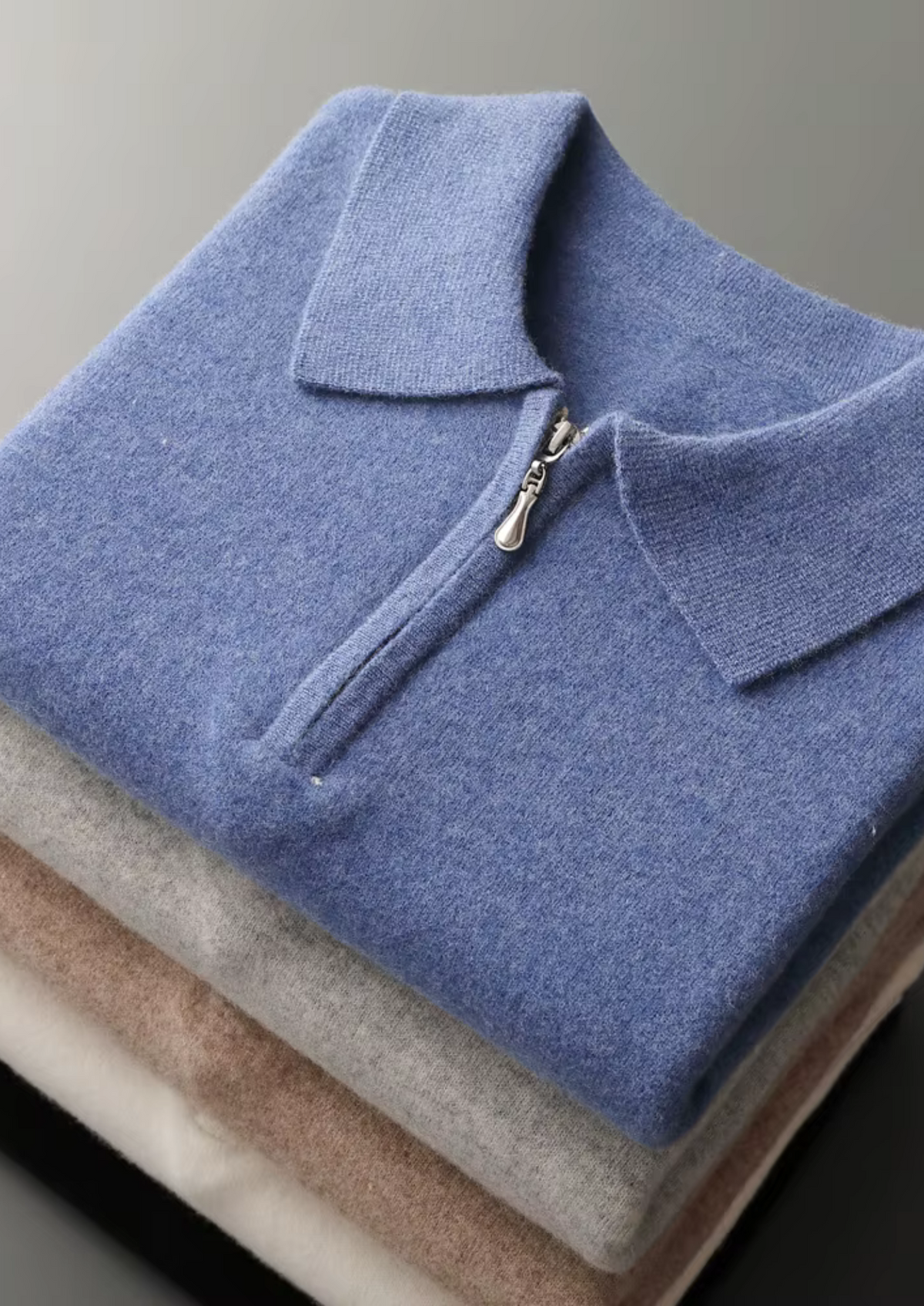 Men’s Wool Half-Zip Polo Shirt