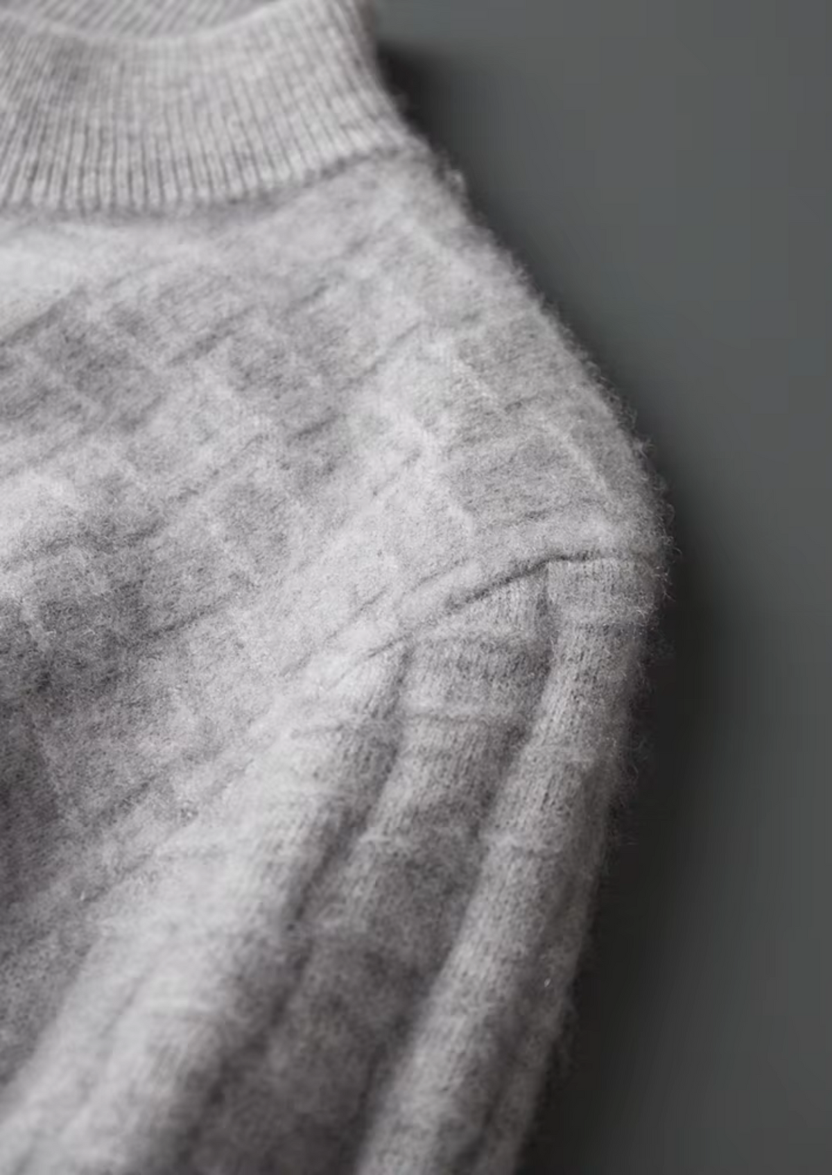 Men’s Wool Textured Mock Neck Sweater