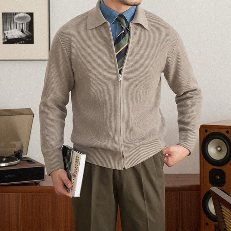 Men’s Textured Wool Blend Cardigan