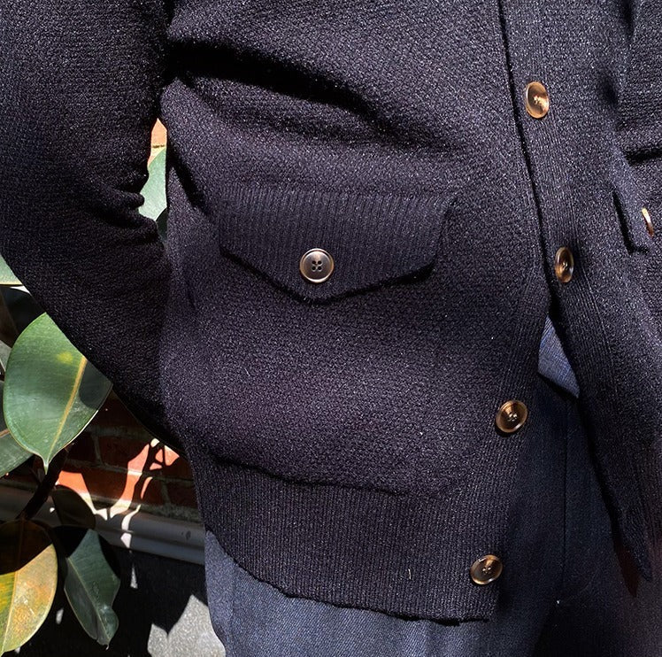 Men's Textured Button Up Knit Cardigan
