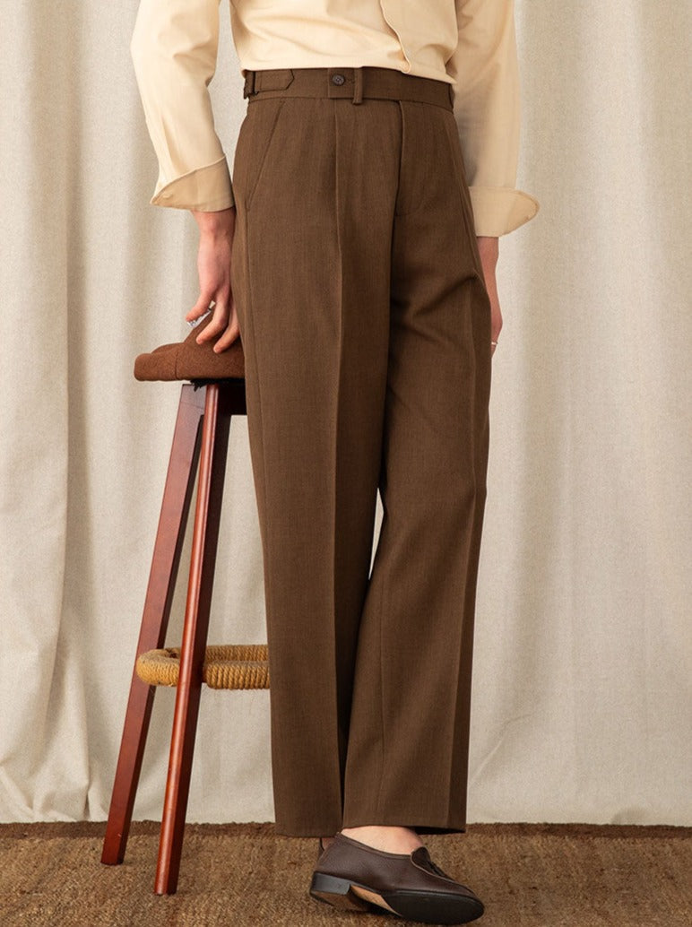 Men’s Pleated Straight Fit Trousers