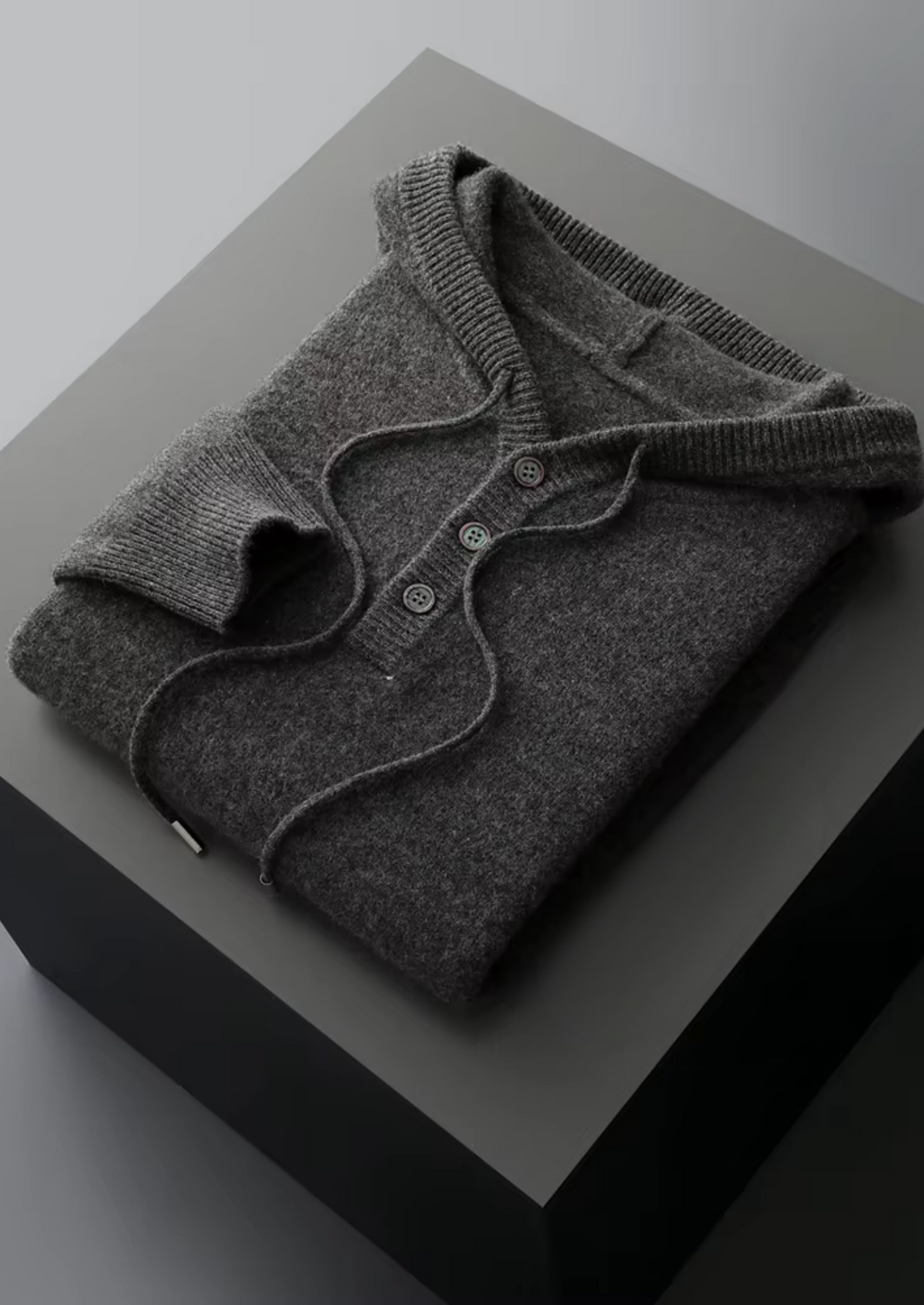 Men’s Wool Button-Up Hooded Sweater