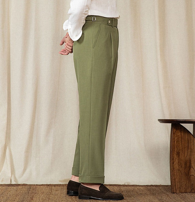 Men’s Straight Fit Pleated Trousers