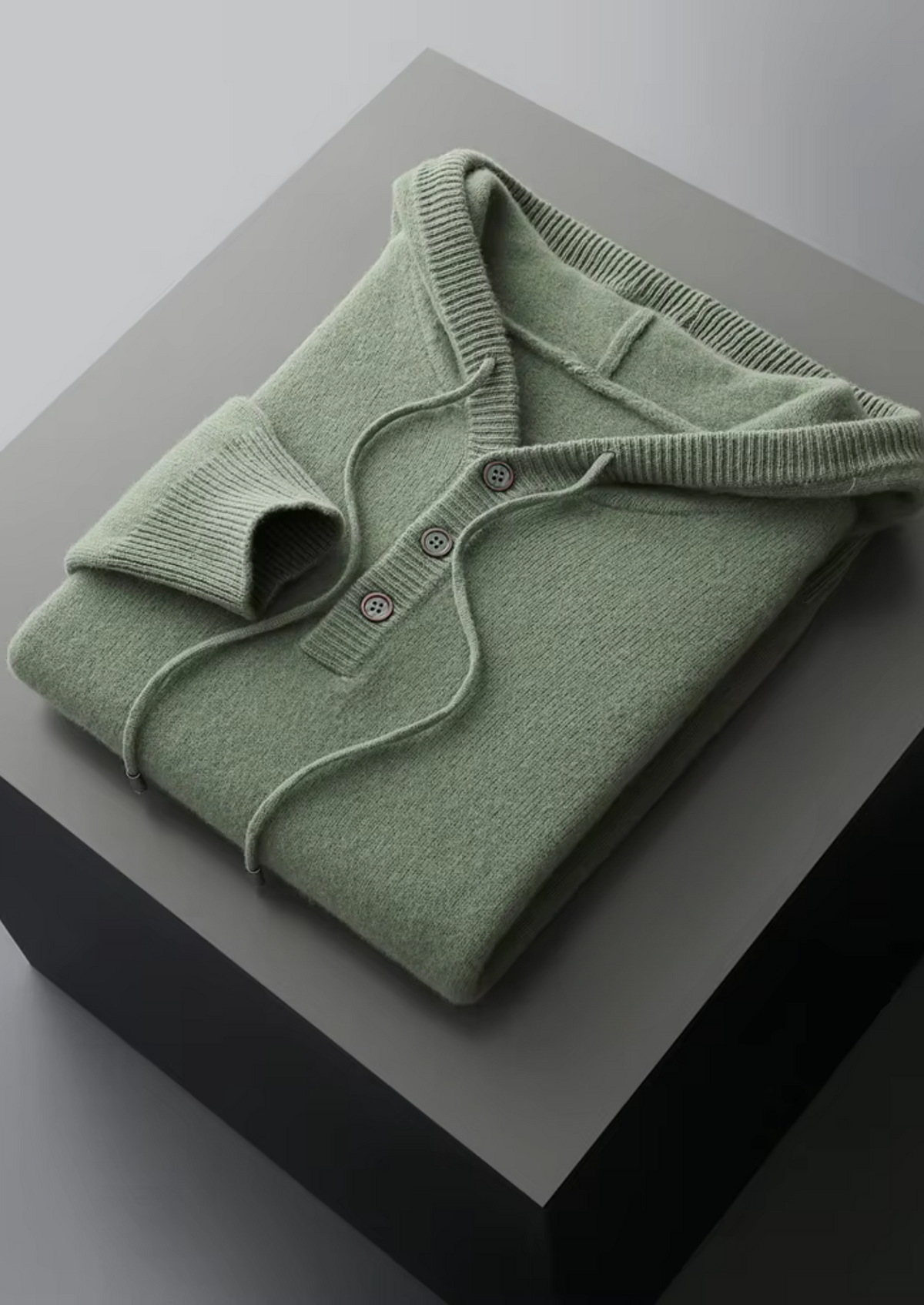 Men’s Wool Button-Up Hooded Sweater