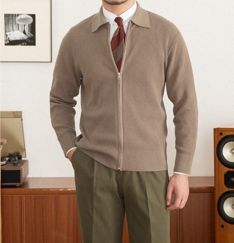 Men’s Textured Wool Blend Cardigan
