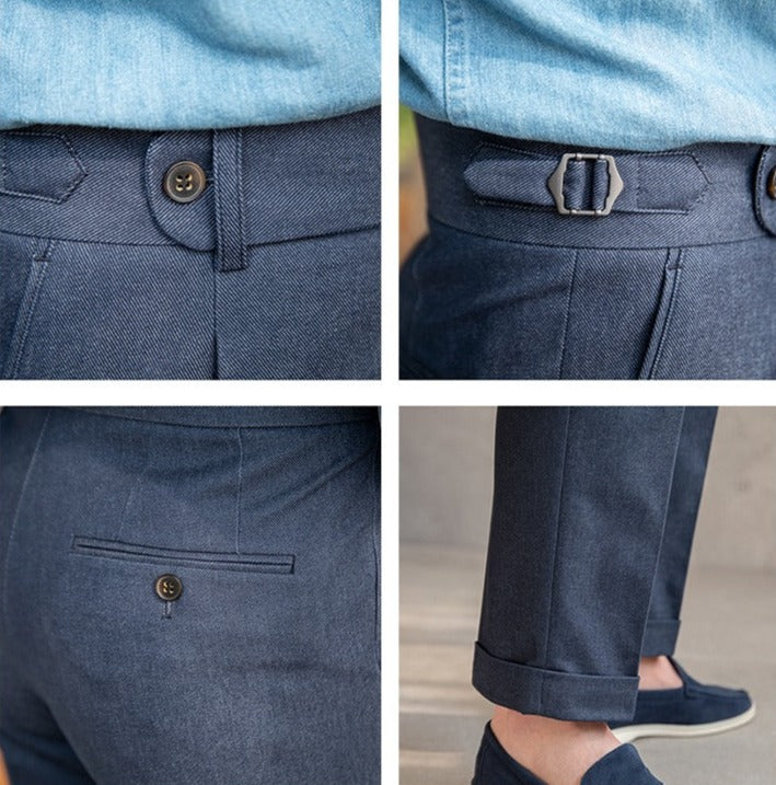 Men's Cotton Twill Straight-Fit Trousers
