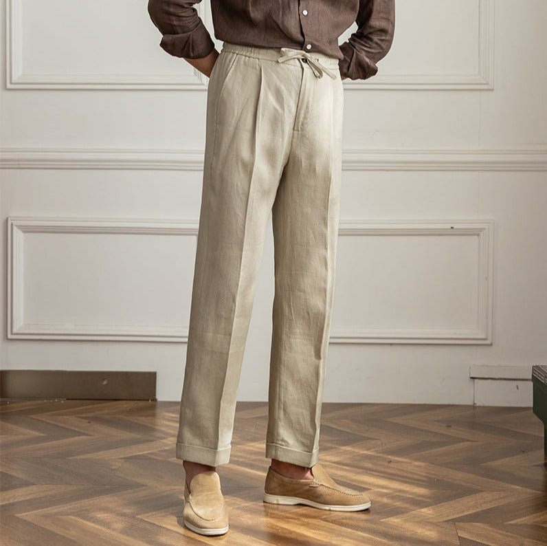 Ibiza Linen Drawstring Trousers