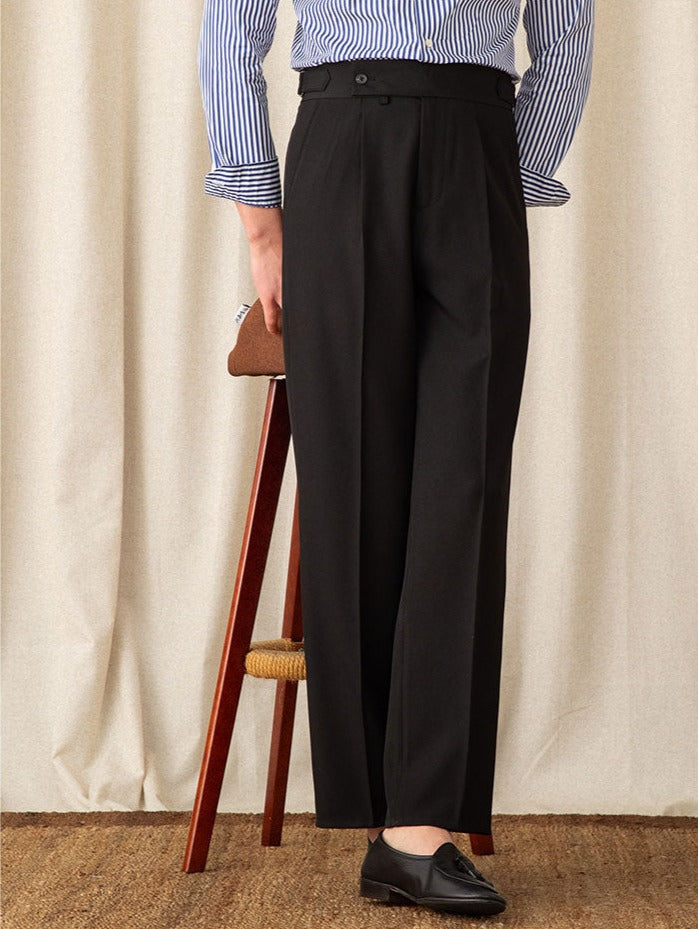 Men’s Pleated Straight Fit Trousers