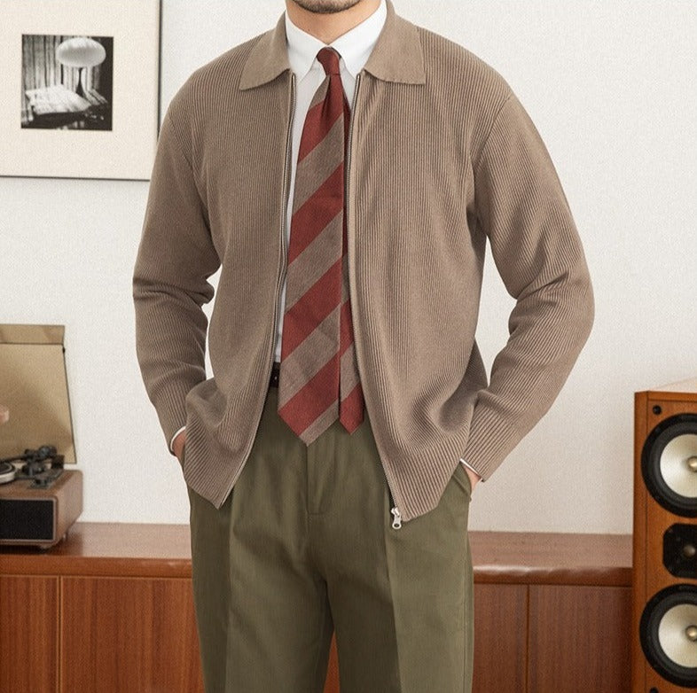 Men’s Textured Wool Blend Cardigan