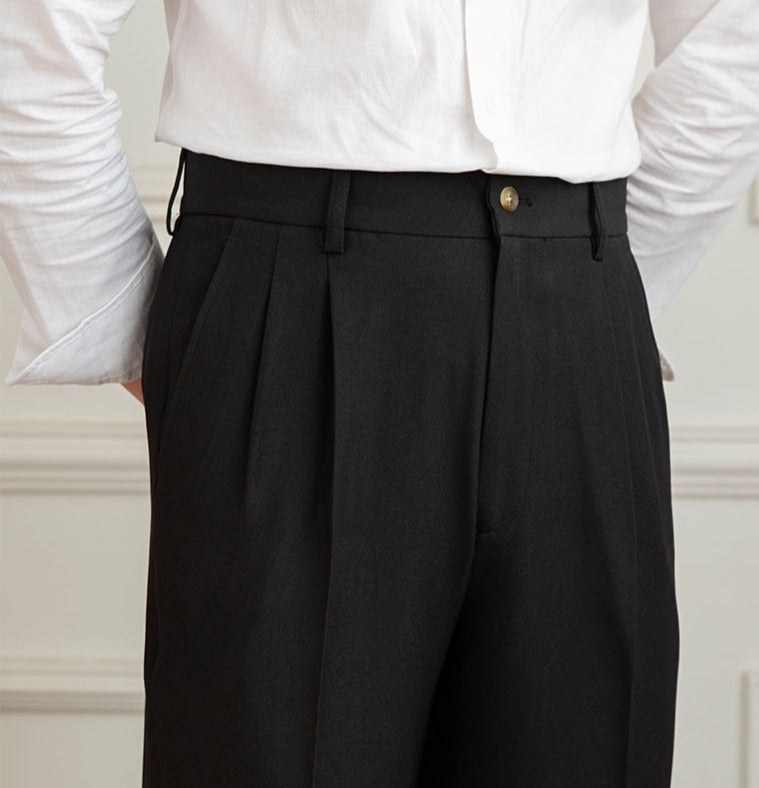 Men’s Double Pleated Straight Fit Trousers