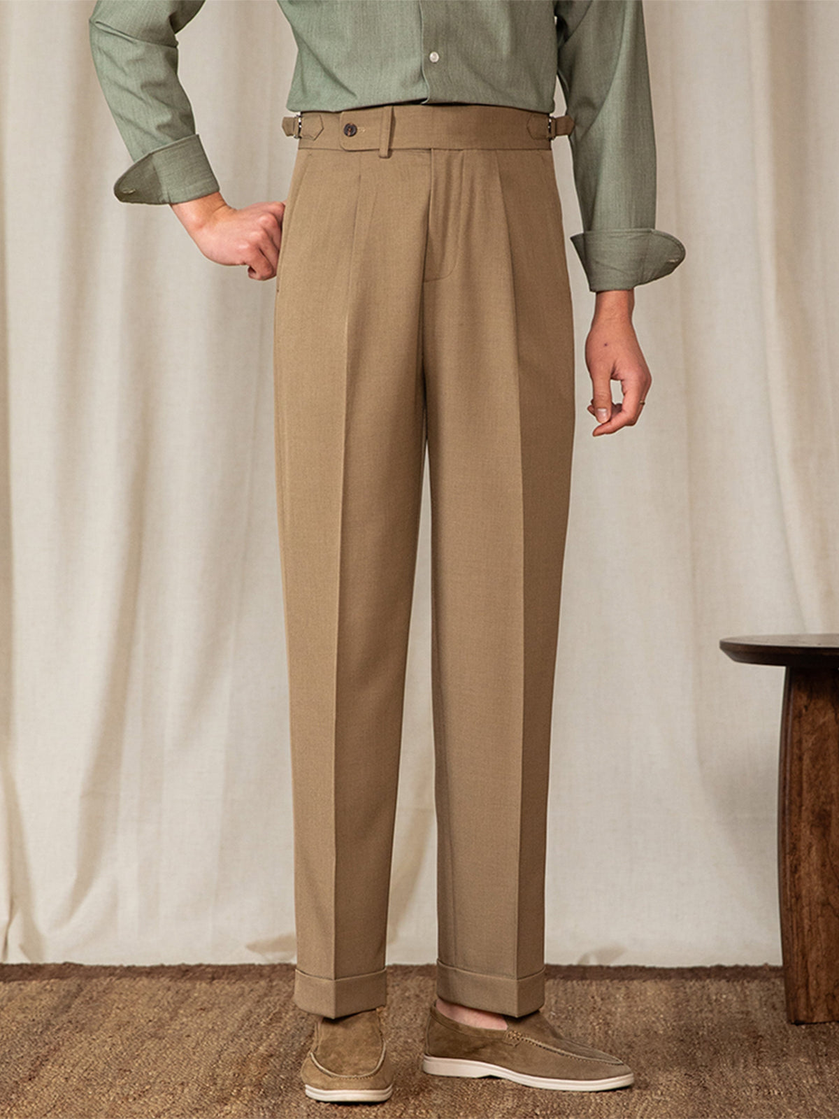 Men’s Straight Fit Pleated Trousers