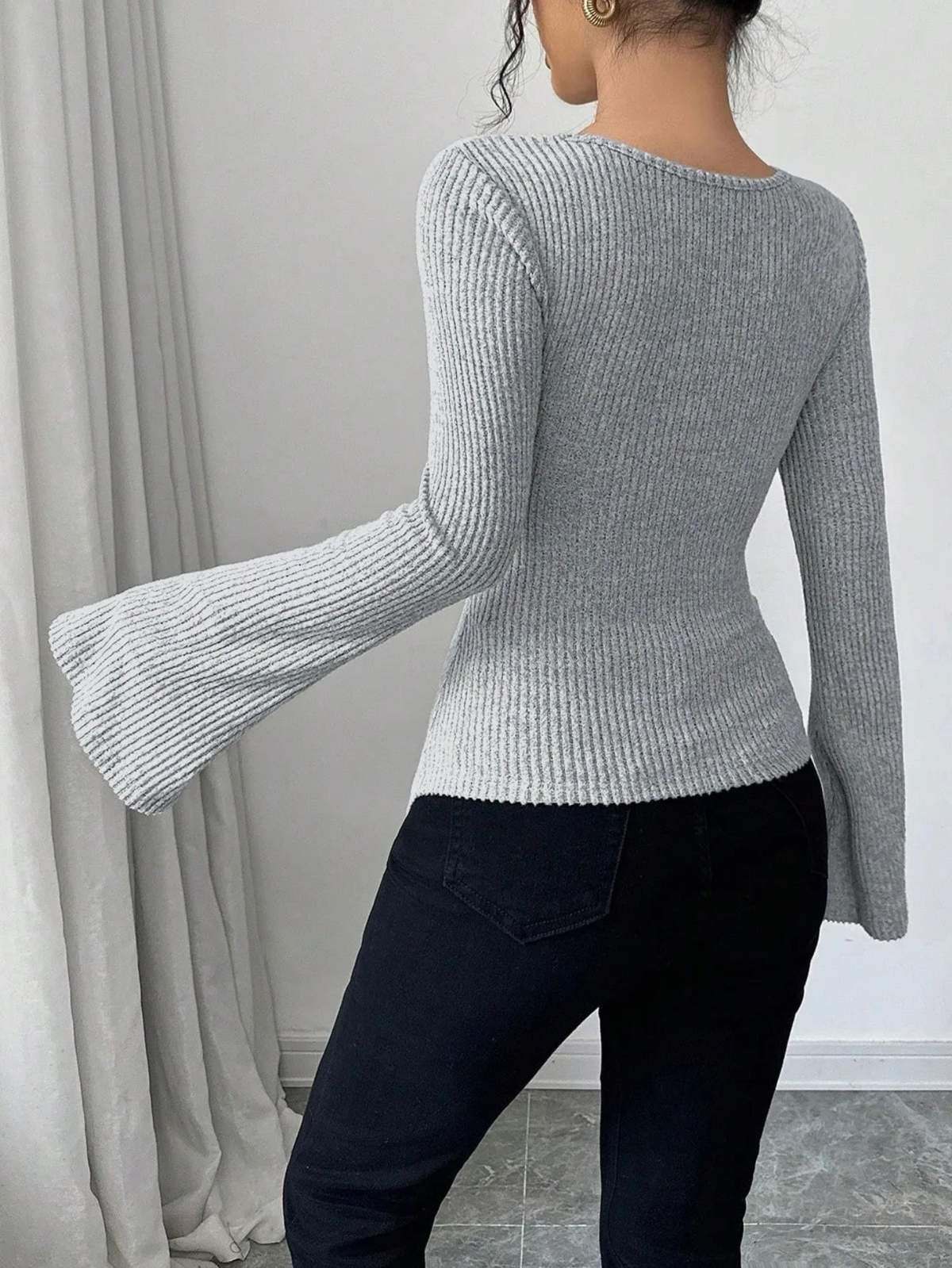 Women's Cowl Neck Bell Sleeve Top