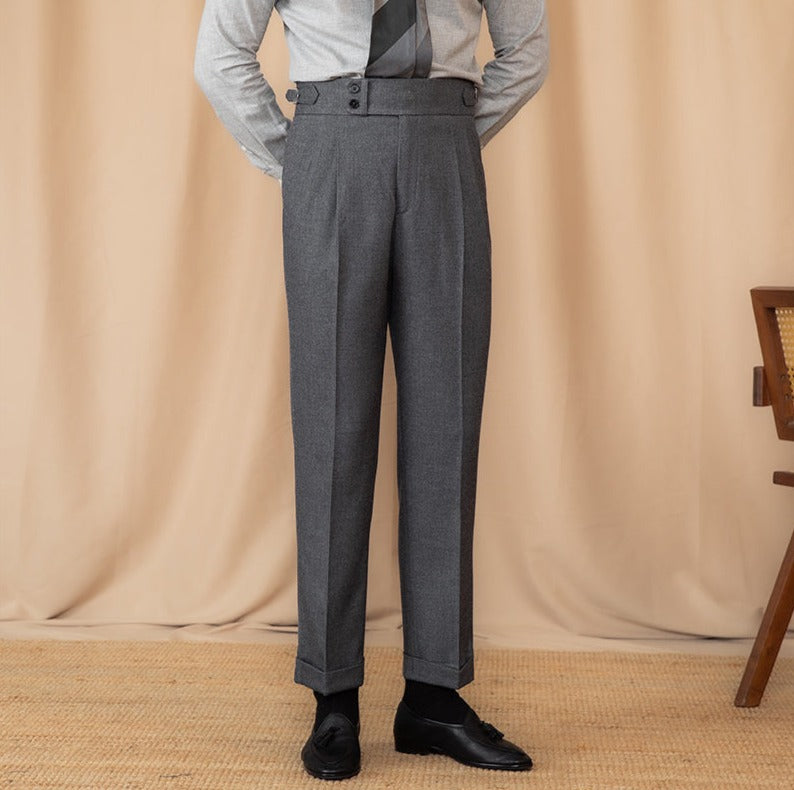 Men’s Double Pleated Straight Fit Trousers