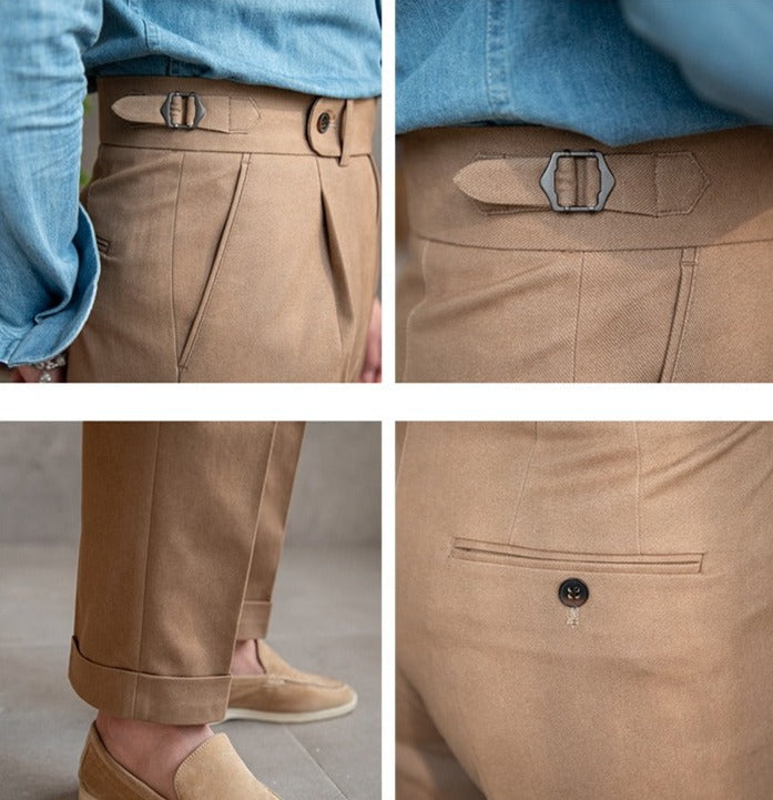 Men's Cotton Twill Straight-Fit Trousers